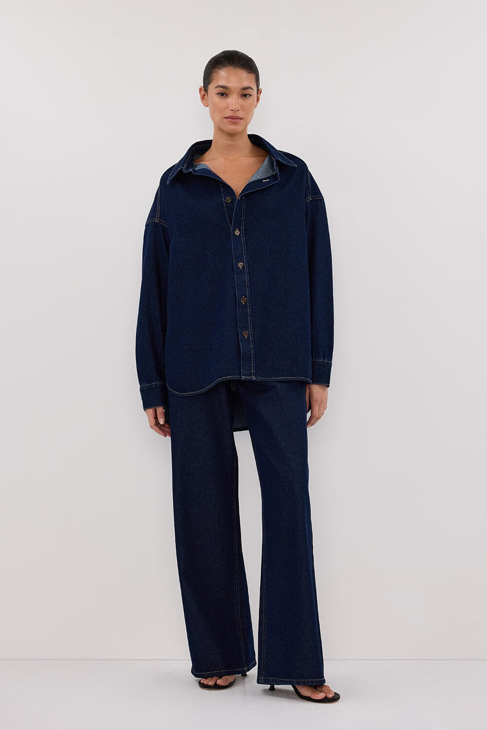 ASHTON INDIGO DENIM SHIRT Clothing DISSH Boutiques 6 INDIGO