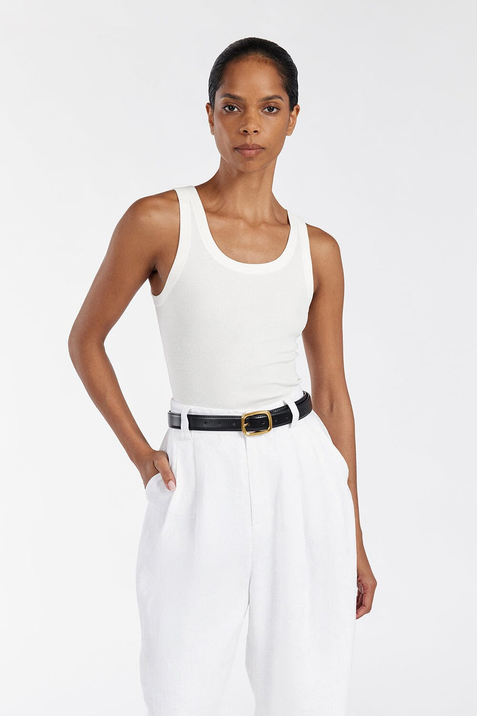 LEE OFF WHITE KNIT TANK Clothing DISSH Boutiques