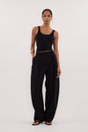 PHOEBE BLACK SLEEVELESS SCOOP NECK TANK