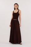 PHOEBE BURNT CHOC SCOOP NECK TANK