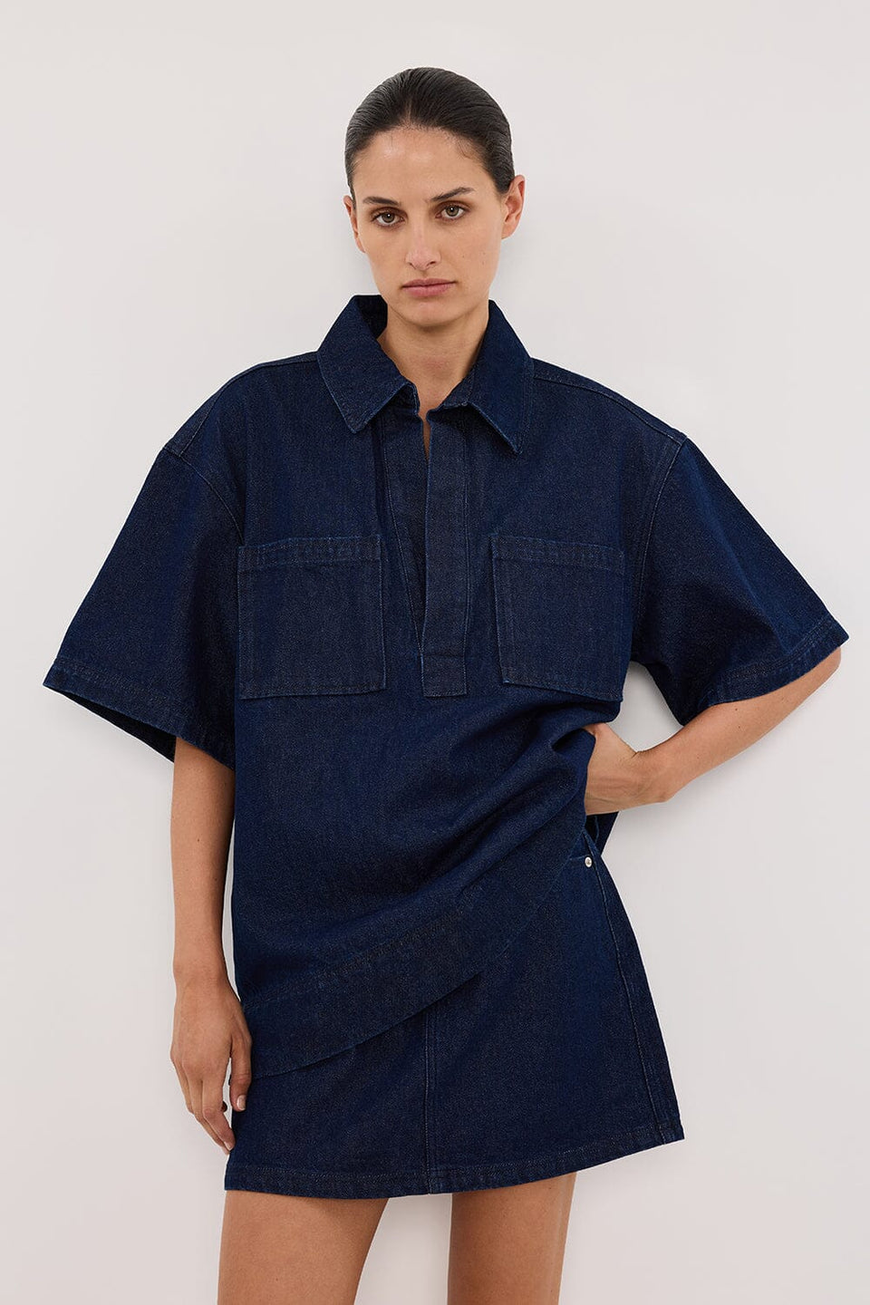 MASON INDIGO DENIM MINI SKIRT Clothing DISSH Boutiques