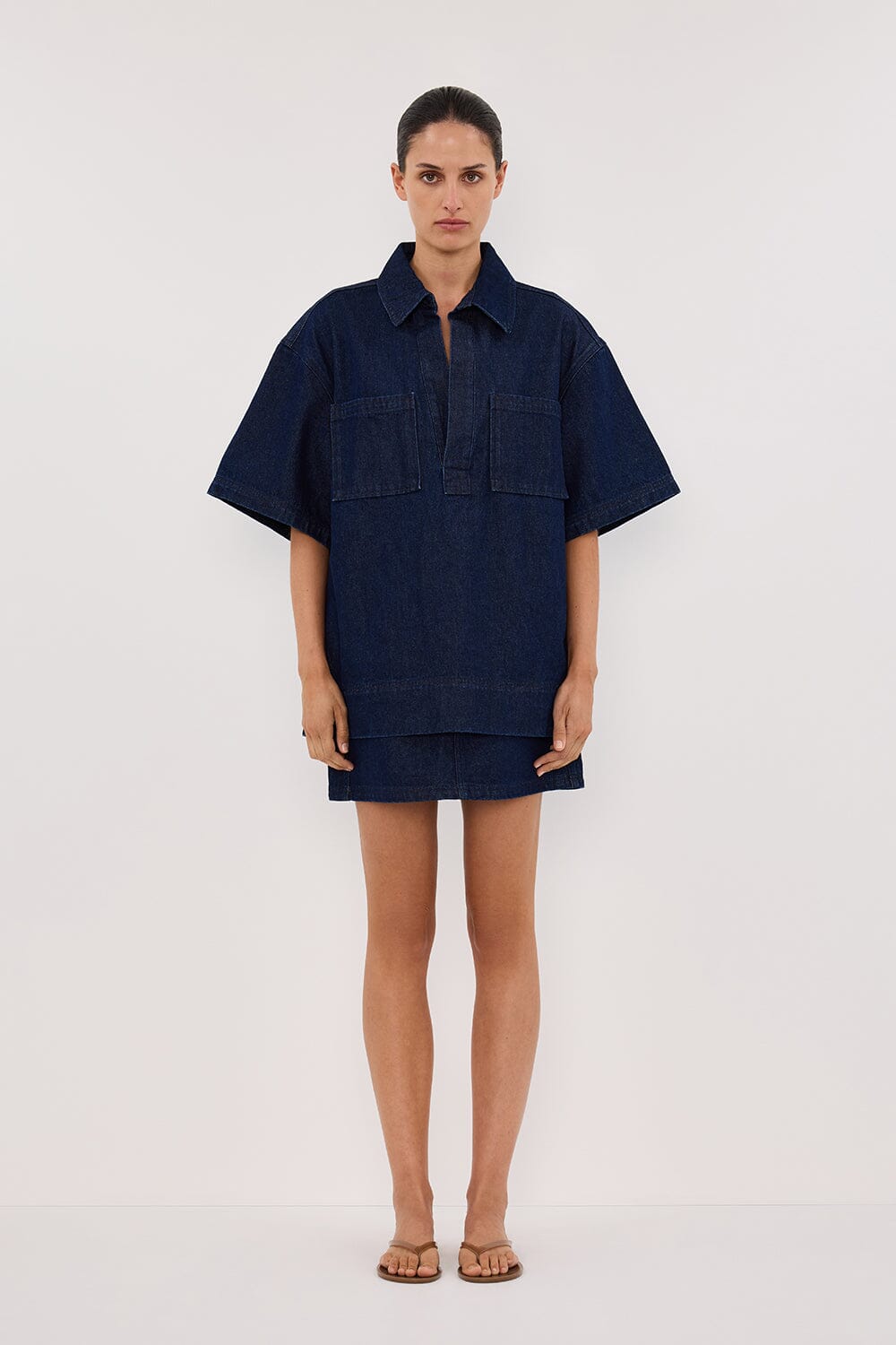 MASON INDIGO DENIM MINI SKIRT – DISSH