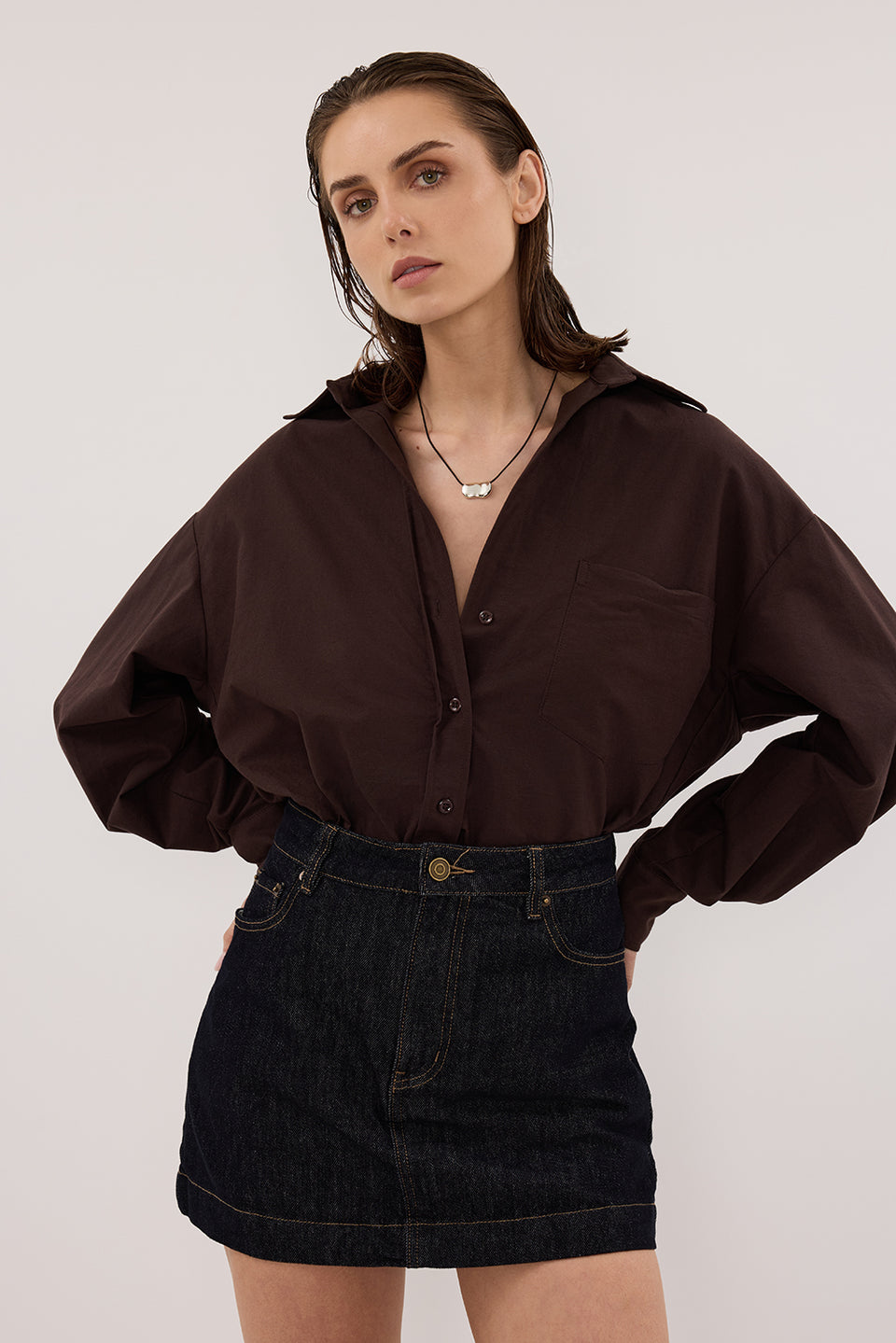 KERA RAW INDIGO DENIM A LINE SKORT Clothing DISSH Boutiques