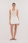 KERA WHITE DENIM A LINE SKORT
