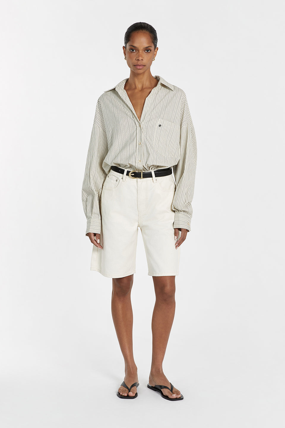 BAMBI CREAM BERMUDA DENIM SHORT Clothing DISSH Boutiques