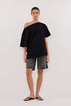 BAMBI WASHED BLACK BERMUDA DENIM SHORT