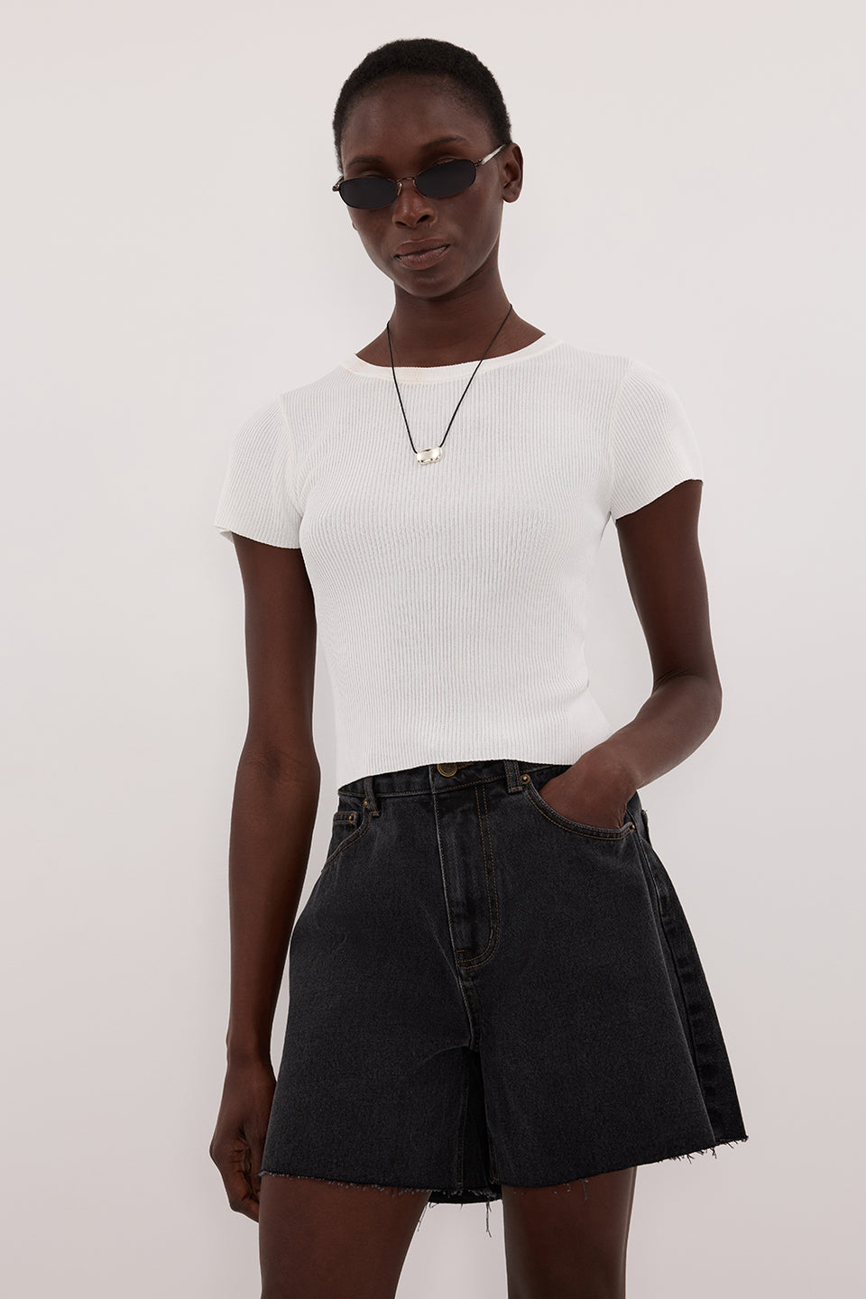 MARLEY BLACK RINSE DENIM SHORT Clothing DISSH Boutiques