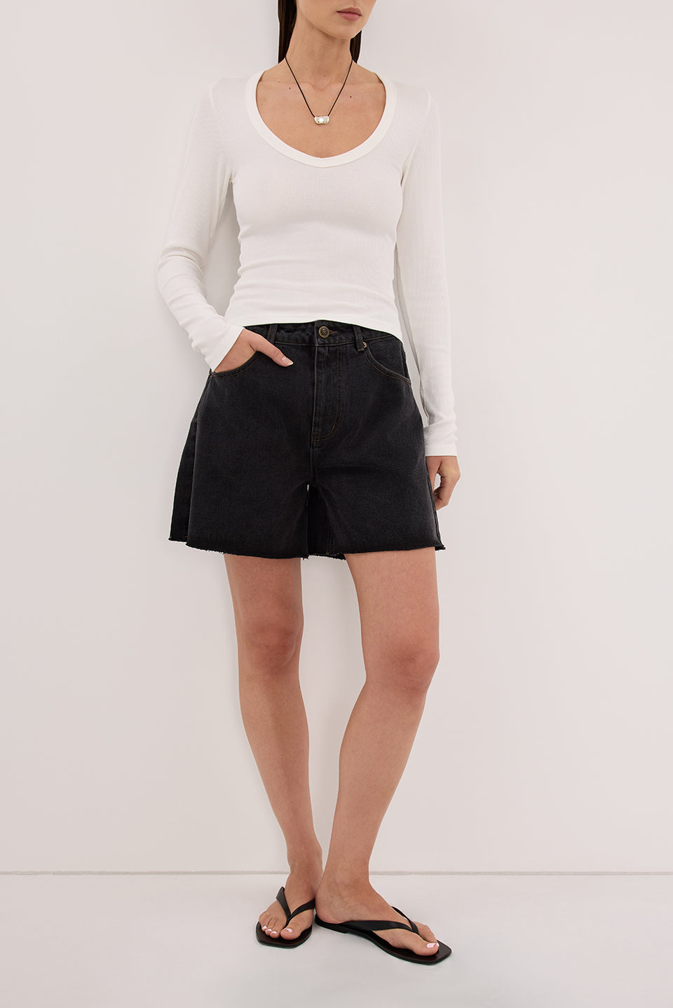 MARLEY BLACK RINSE DENIM SHORT Clothing DISSH Boutiques