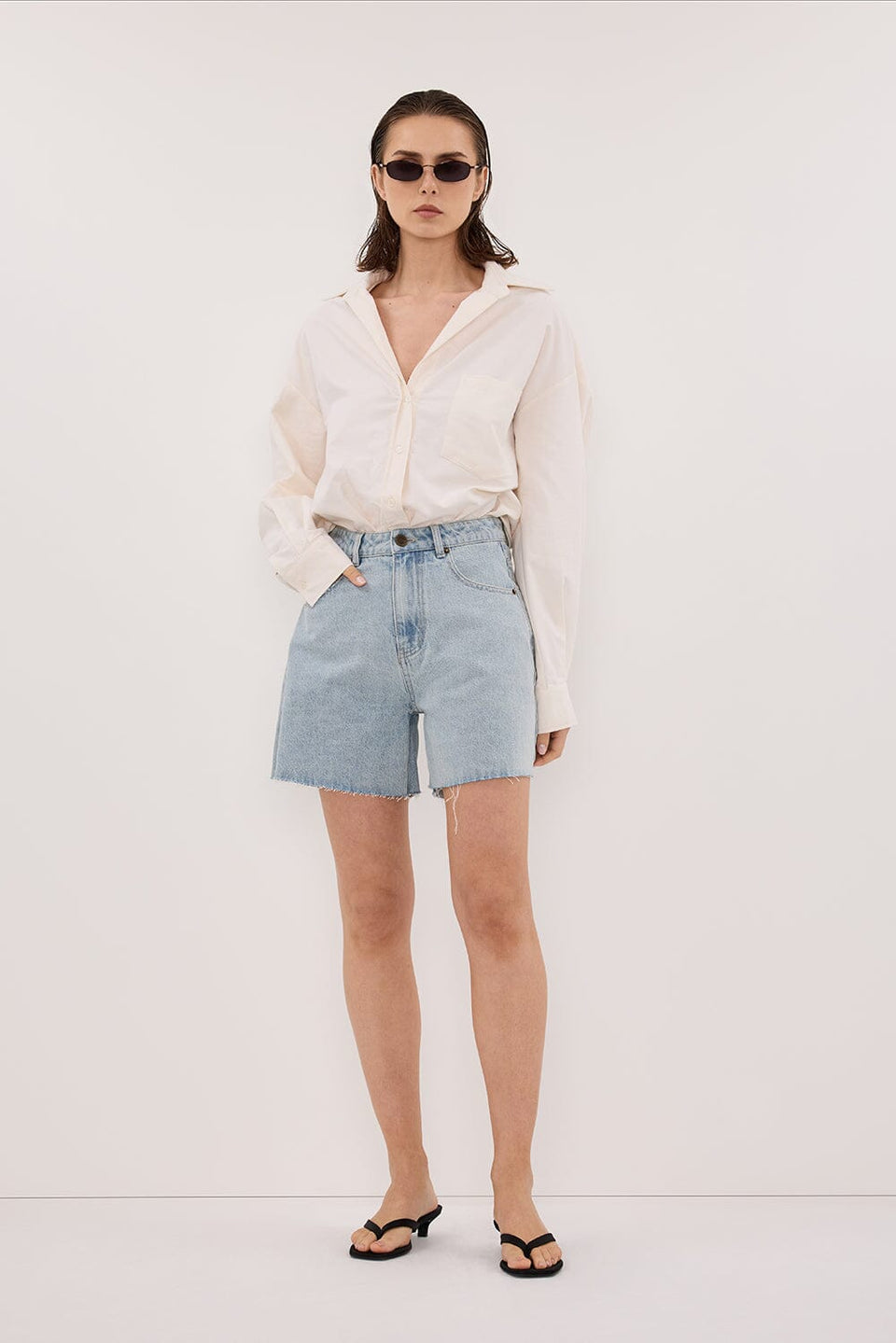 MARLEY LIGHT RINSE DENIM SHORT Clothing DISSH Boutiques