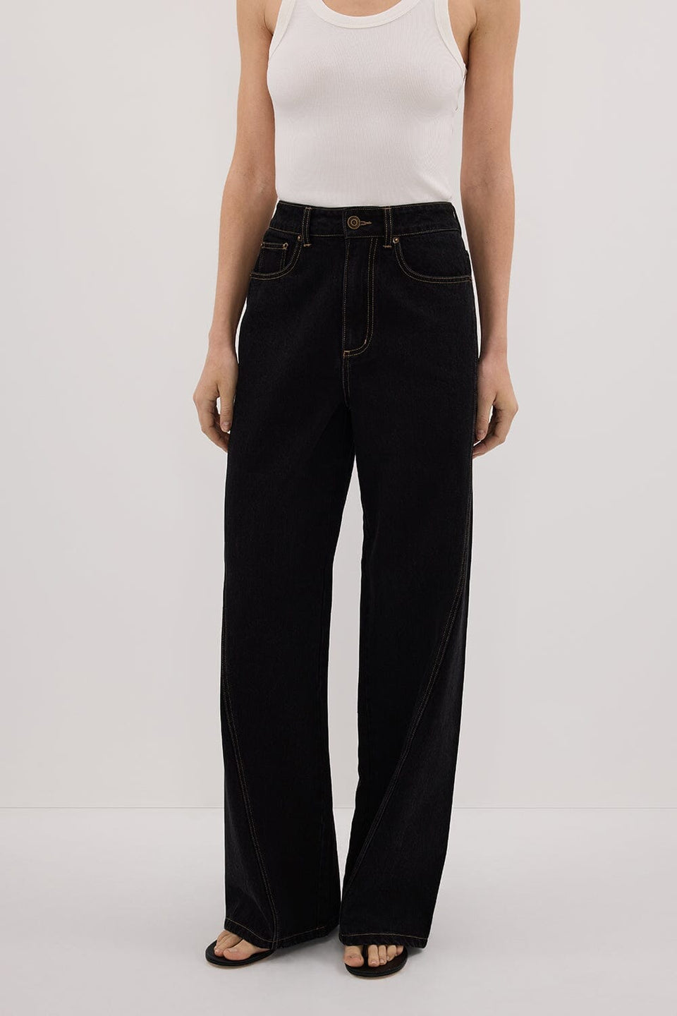 CARSON JET BLACK TALL WIDE LEG JEAN Clothing DISSH Boutiques