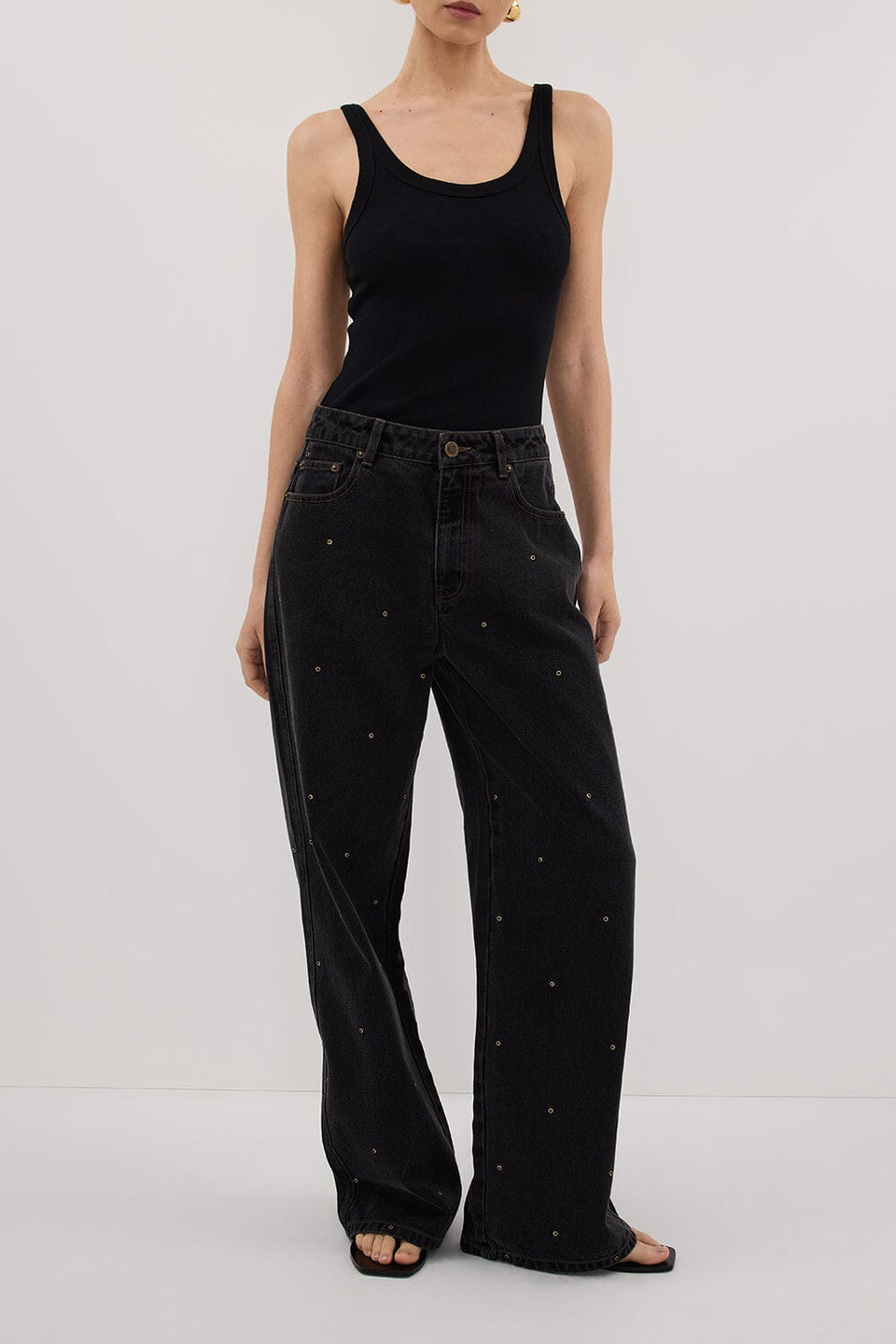 REAGAN 2.0 BLACK RINSE EYELET JEAN Clothing DISSH Boutiques