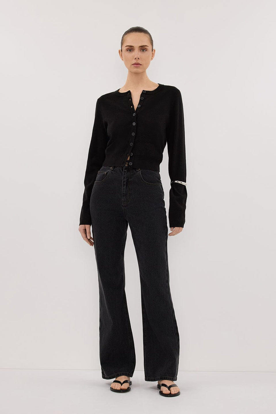 NOELLE BLACK RINSE BOOTLEG JEAN Clothing DISSH Boutiques 4 BLACK RINSE