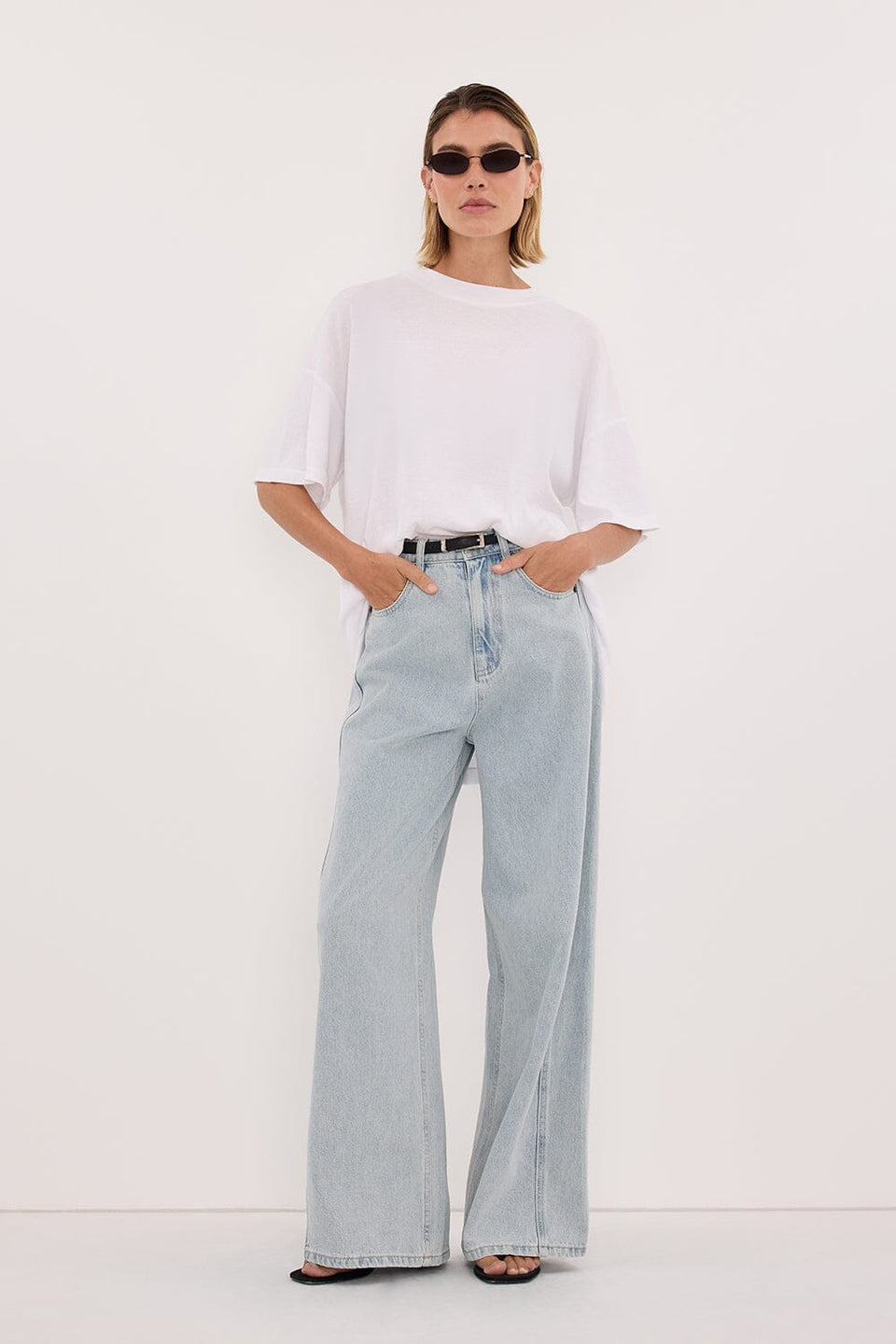 DREW LIGHT RINSE WIDE LEG DENIM JEAN Clothing DISSH Boutiques