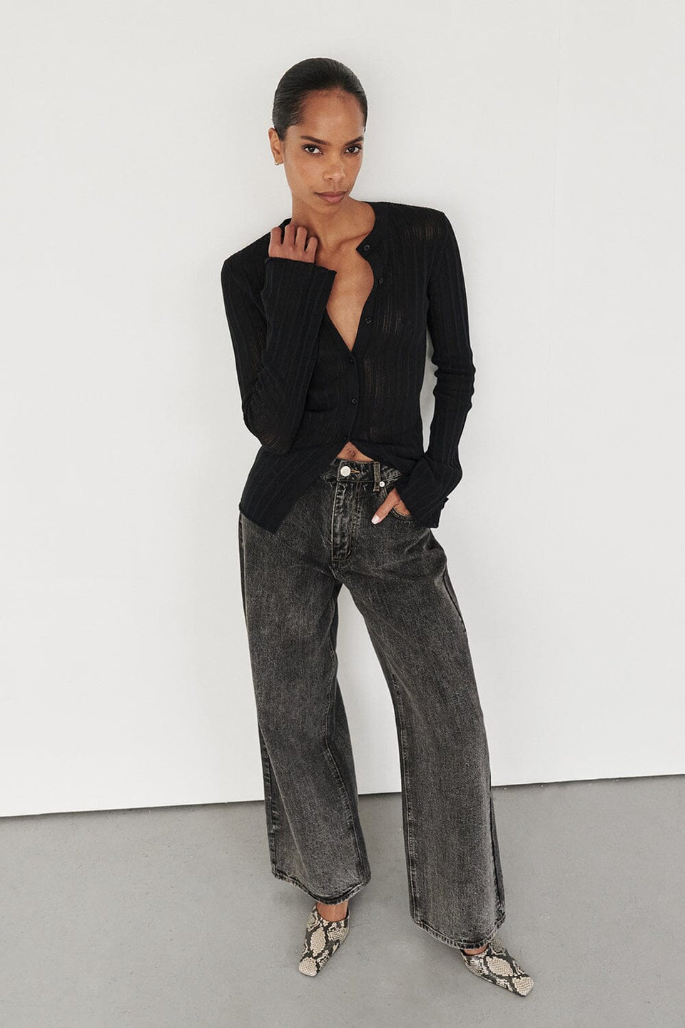 REAGAN 2.0 WASHED BLACK SLOUCHY JEAN Clothing DISSH Boutiques