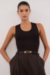 DEVIN BITTER CHOC RACER KNIT TANK