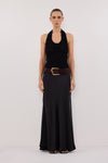 GINA BLACK HALTER CROCHET TOP