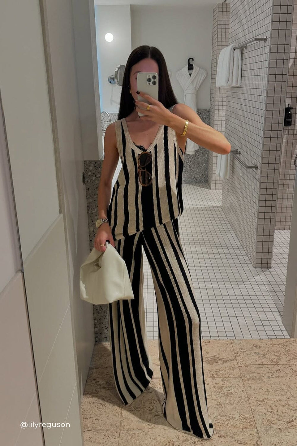 DELPHI STRIPE LONGLINE KNIT TUNIC Clothing DISSH Boutiques