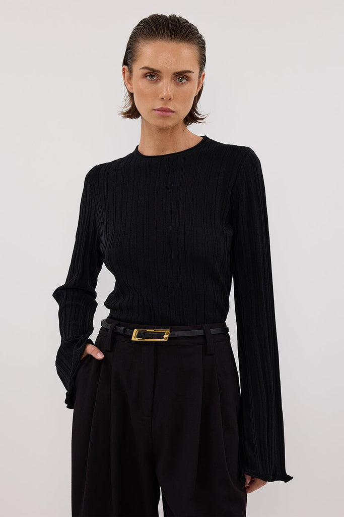 Khaki Sylvia V Neck Long Sleeved Top