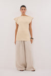LIA NATURAL SLEEVELESS KNIT TOP