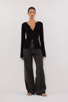 ALIAS BLACK LONG SLEEVE KNIT TOP