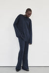 JAZZ INDIGO CREW NECK KNIT TOP