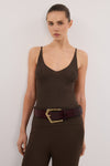 JOY DARK OLIVE TWIST KNIT TANK