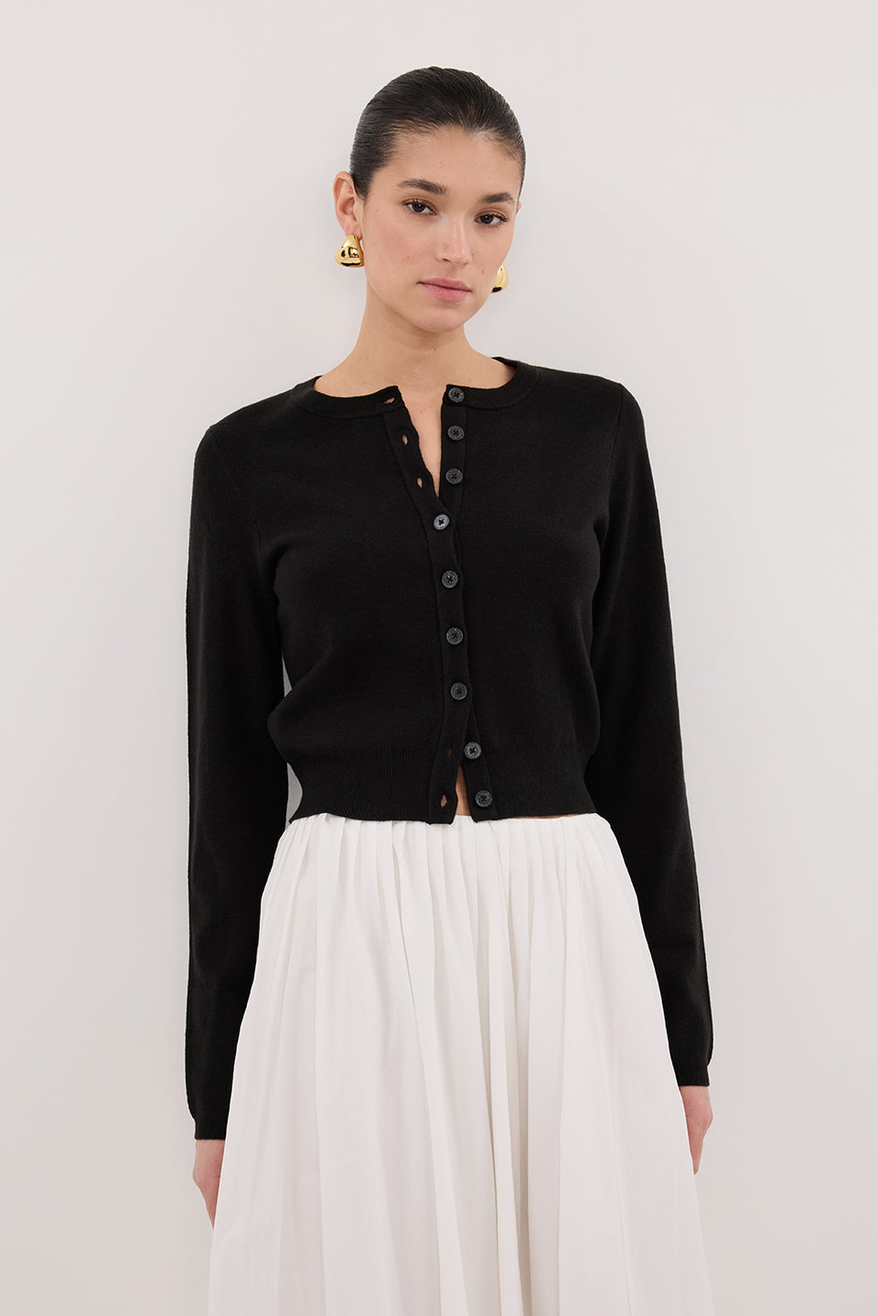 MONACO BLACK LONG SLEEVE CARDIGAN Clothing DISSH Boutiques