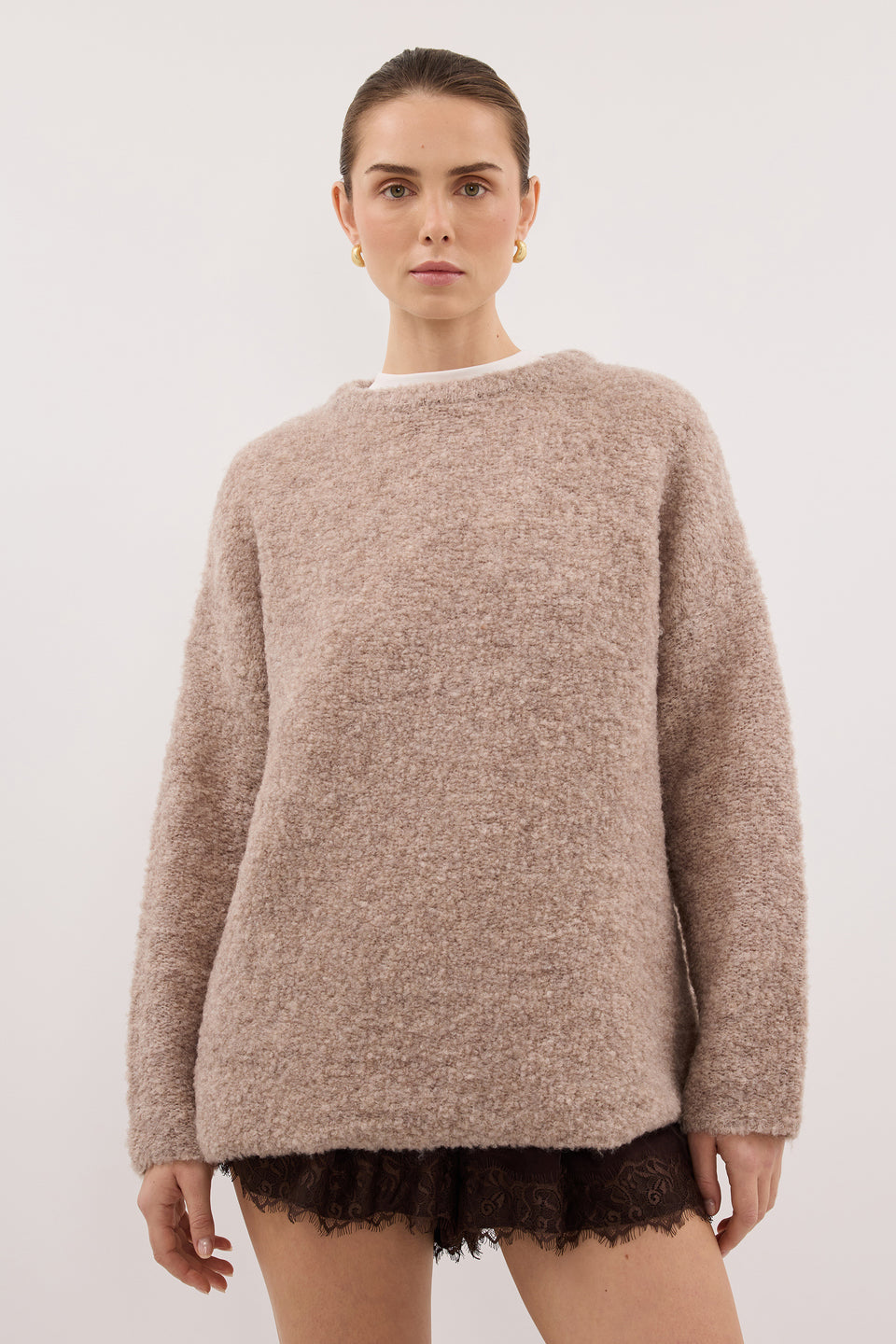 BILLIE OAT TEXTURED KNIT JUMPER