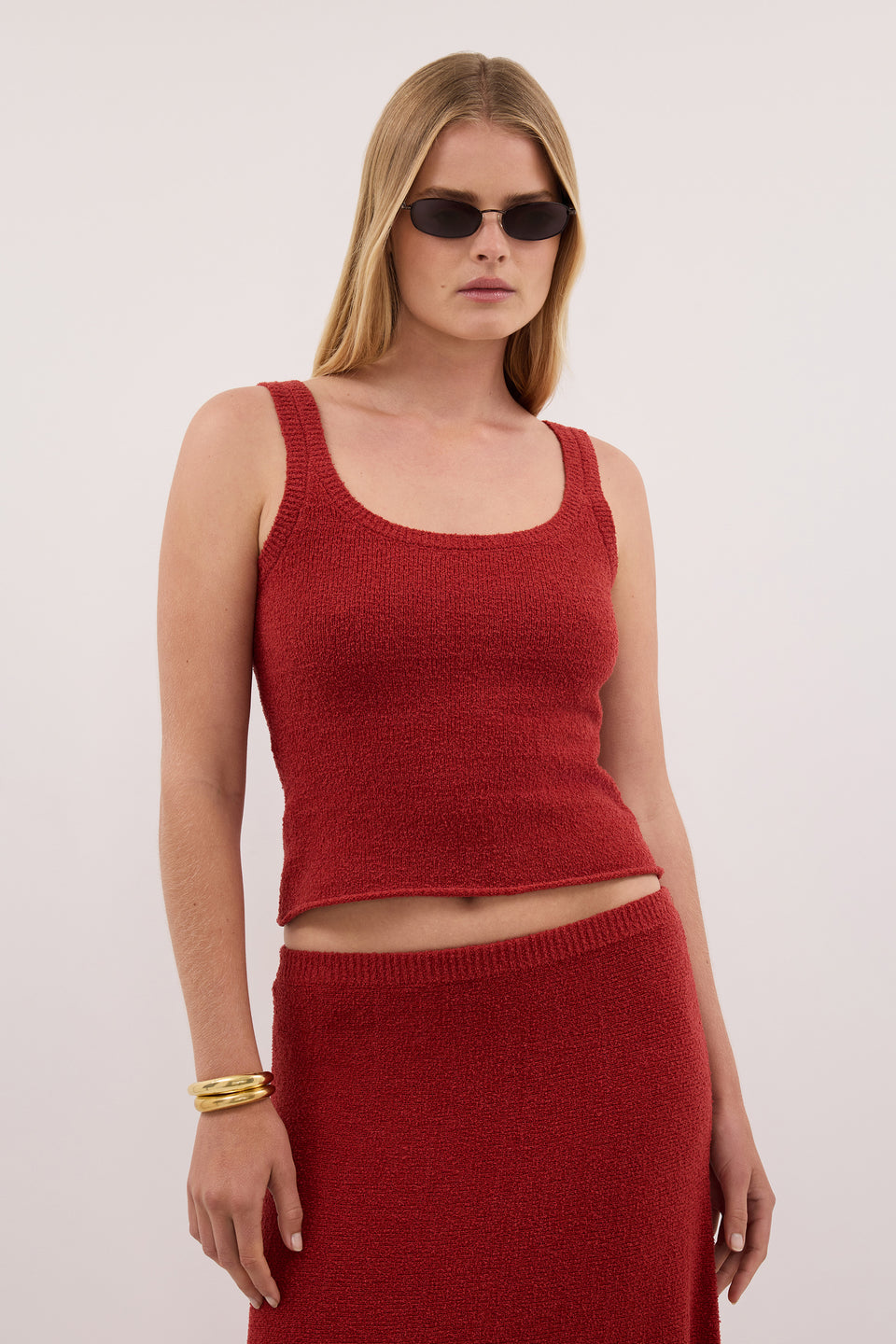 HARRIET BURNT RED KNIT TANK