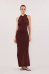 SOL CINNAMON KNIT MIDI SKIRT