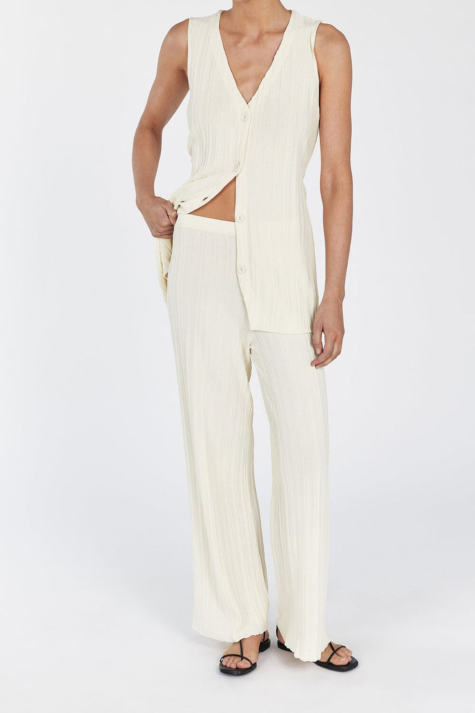 SYLVIA CREAM KNIT PANT Clothing DISSH Boutiques