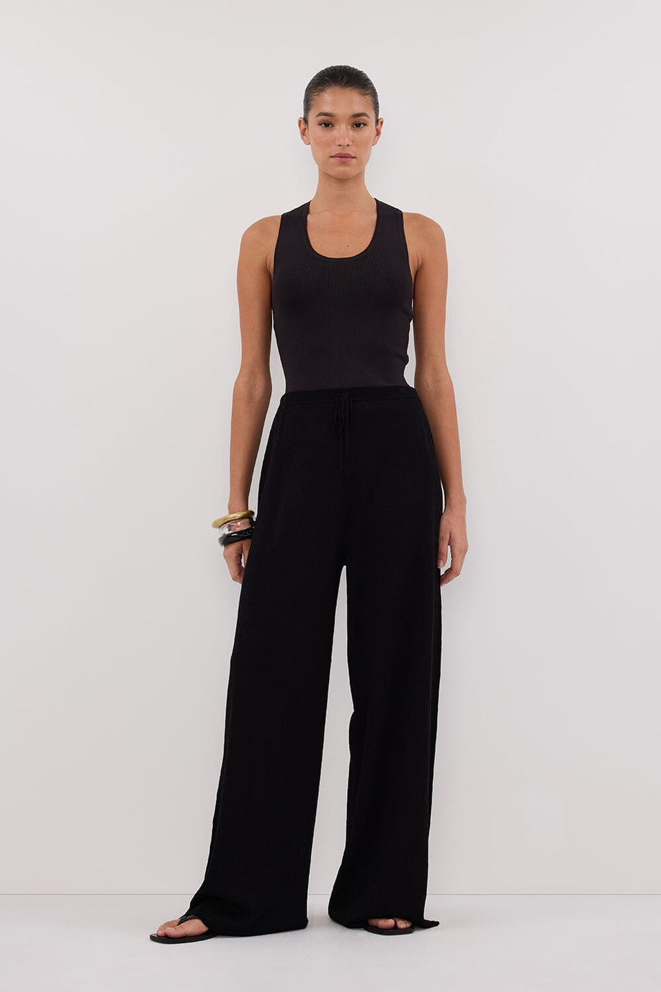 ALIAS BLACK TEXTURED KNIT PANT Clothing DISSH Boutiques