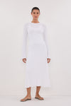 SYLVIA OFF WHITE KNIT MIDI DRESS