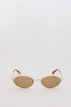LUV LOU THE BOSTON BRUSHED GOLD SUNGLASSES