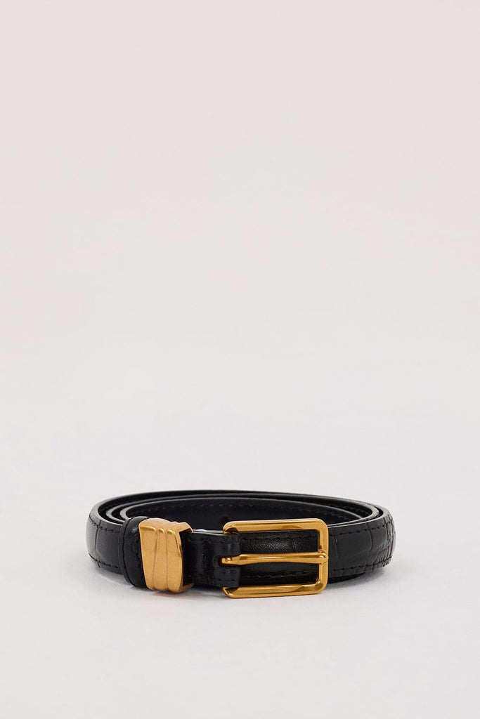 NOAH THE LABEL CROC BELT BLACK | Dissh