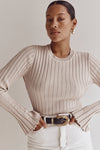 ADA STONE LONG SLEEVE KNIT TOP