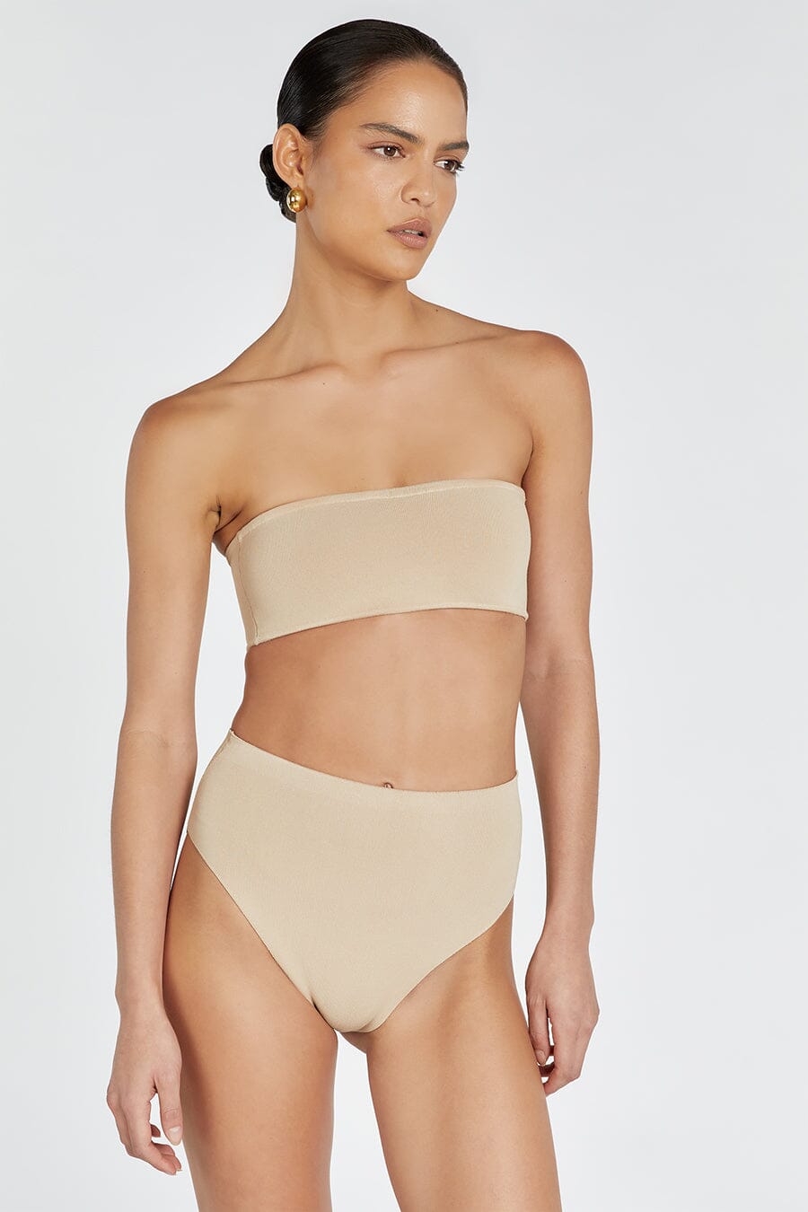 BASE BEIGE BANDEAU TOP Clothing DISSH Boutiques