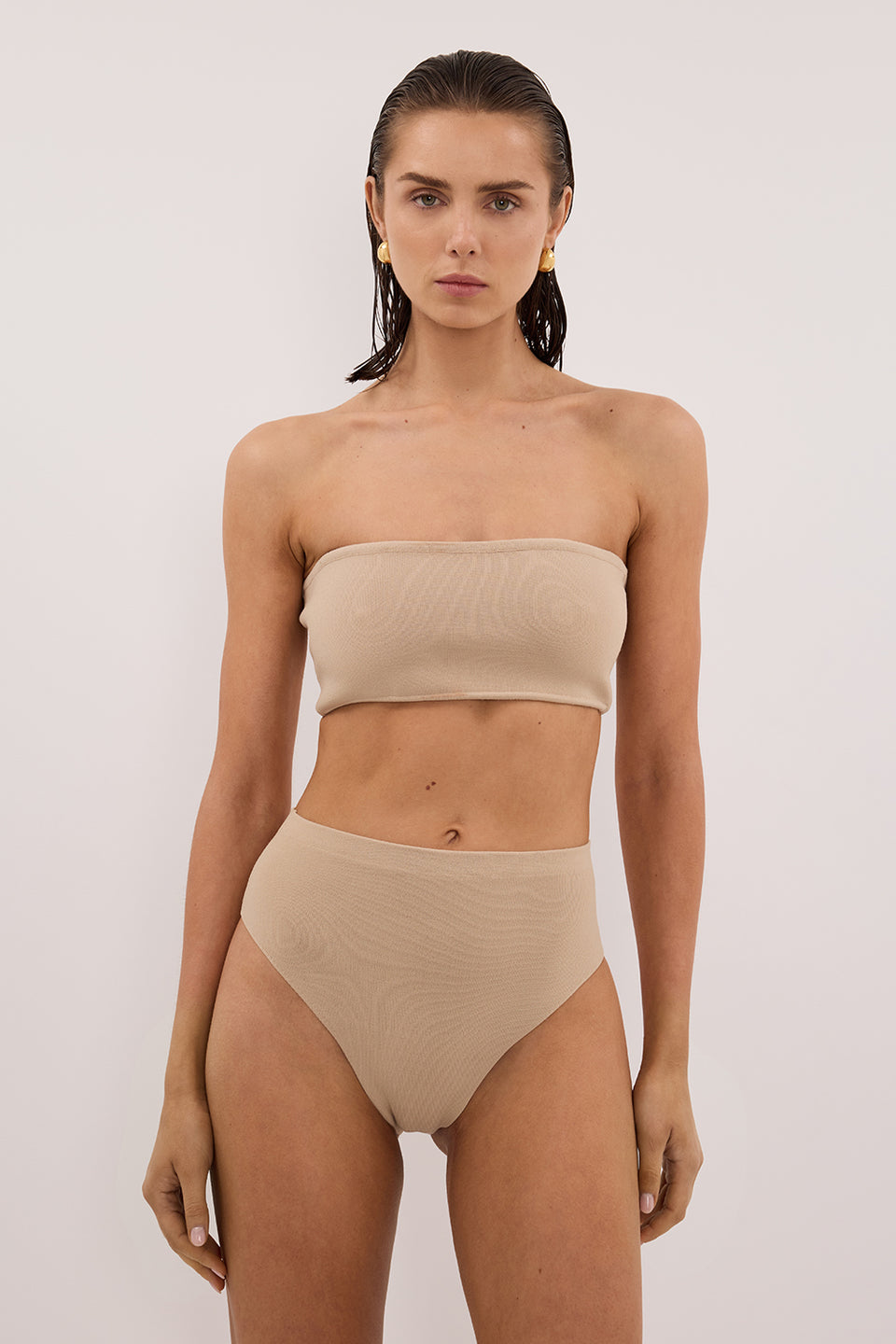 BASE BEIGE BANDEAU TOP Clothing DISSH Boutiques