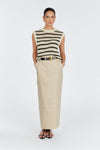 MARGOT WHEAT STRIPE KNIT TANK