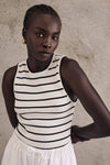 HENRY WHITE STRIPED KNIT TANK