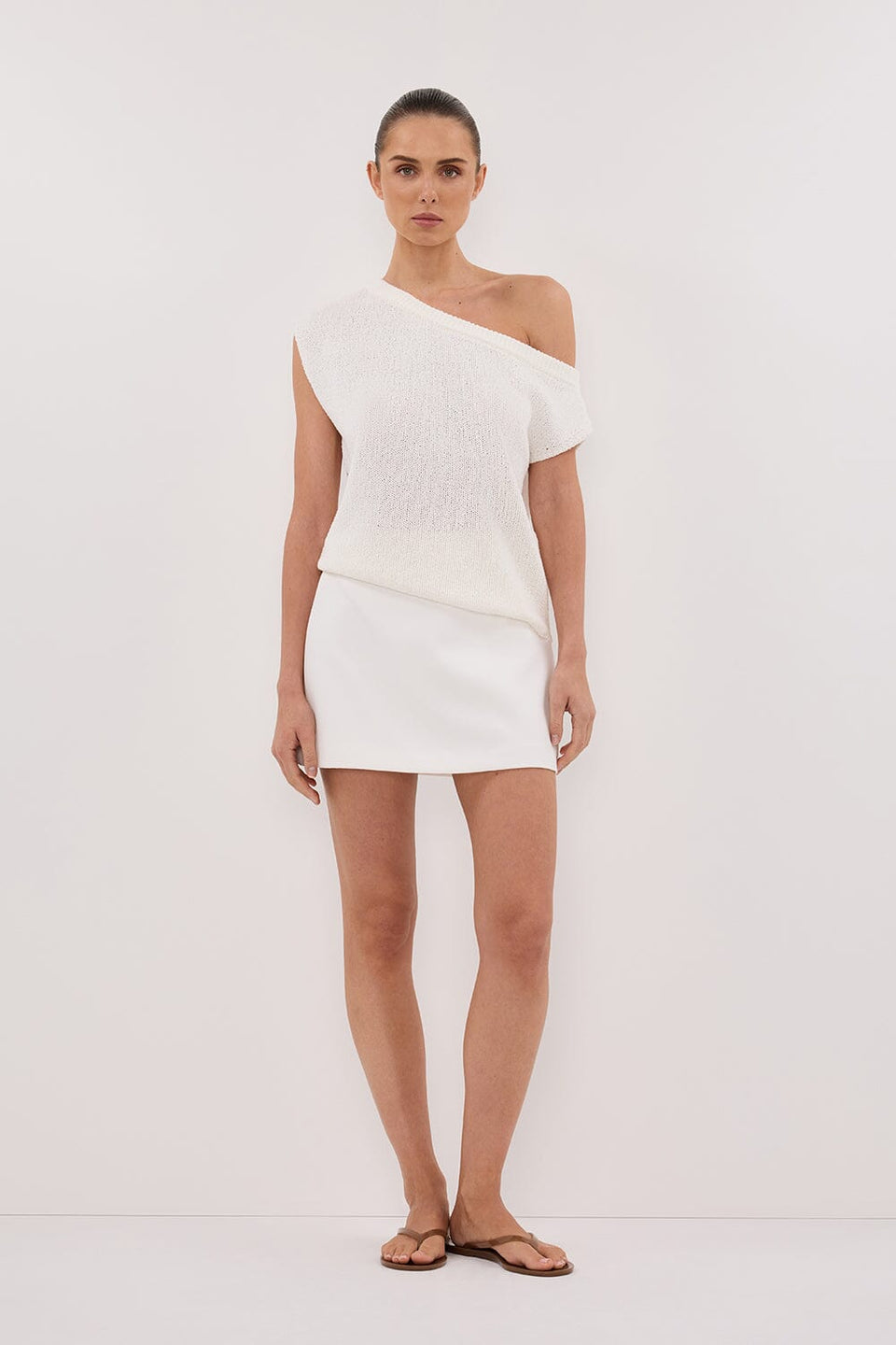 KERRY OFF WHITE ASYM KNIT TOP Clothing DISSH Boutiques L OFF WHITE