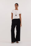 CLO WHITE RIBBED BABY TEE