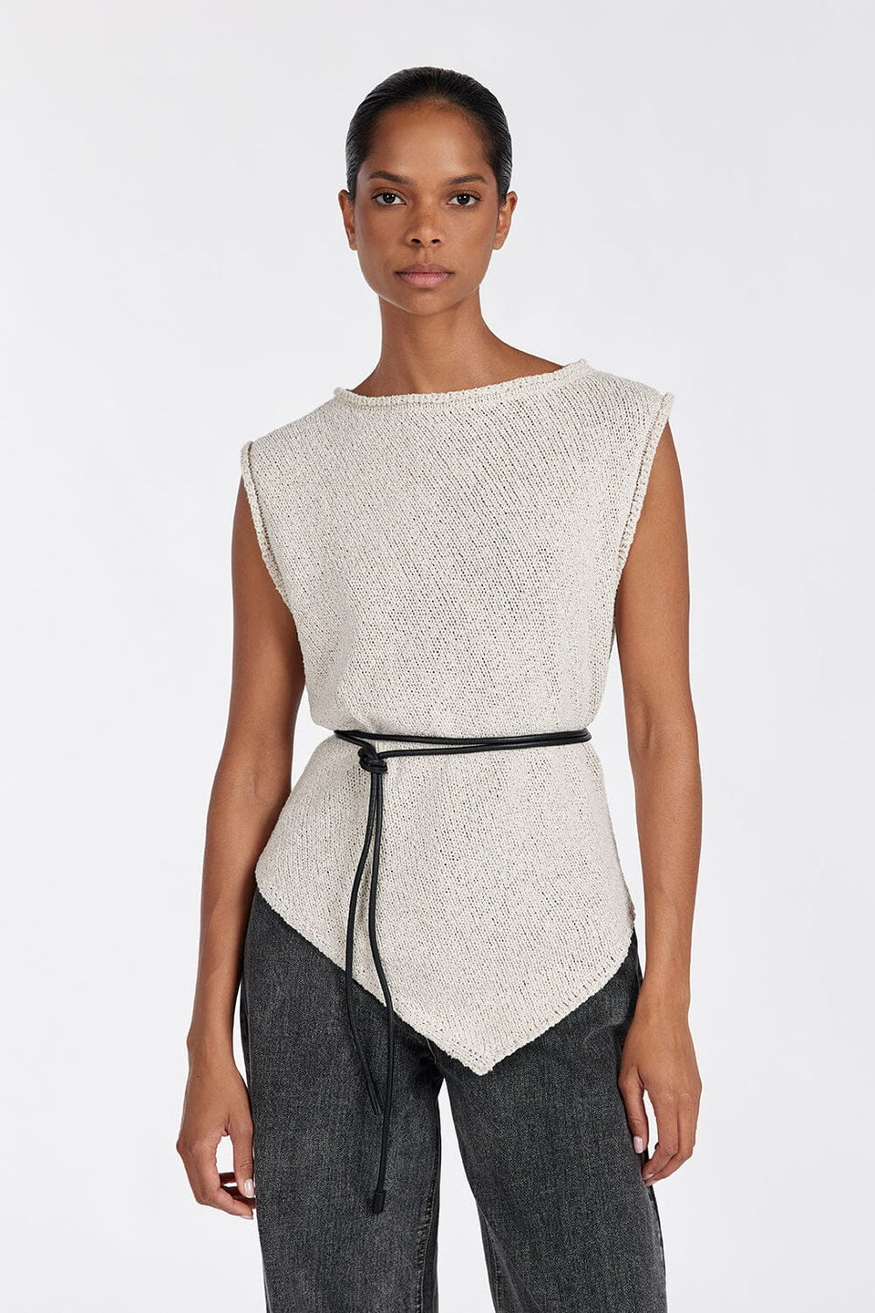 ALTHEA STONE ASYM KNIT TOP Clothing DISSH Boutiques