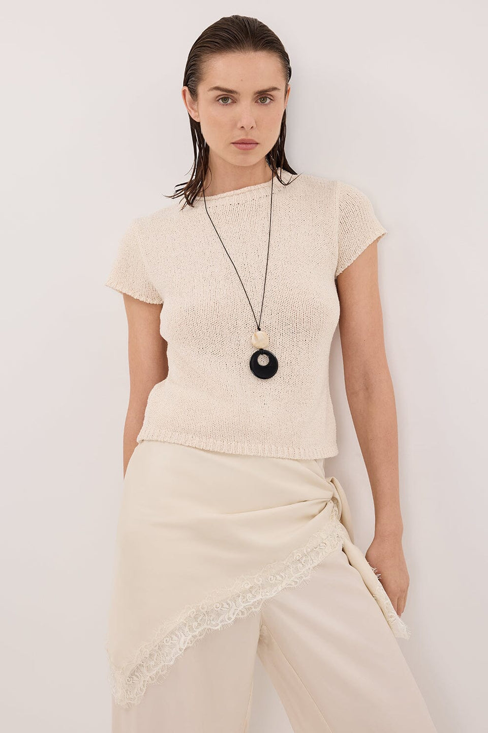 LEO SANDSTONE KNIT TOP Clothing DISSH Boutiques
