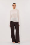 NICO OFF WHITE MERINO KNIT TOP