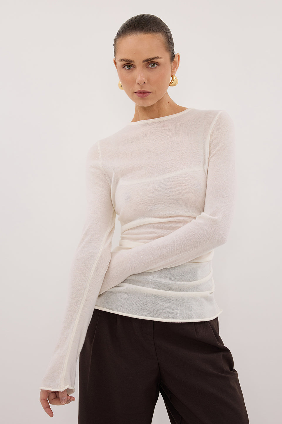 NICO OFF WHITE MERINO KNIT TOP Clothing DISSH Boutiques
