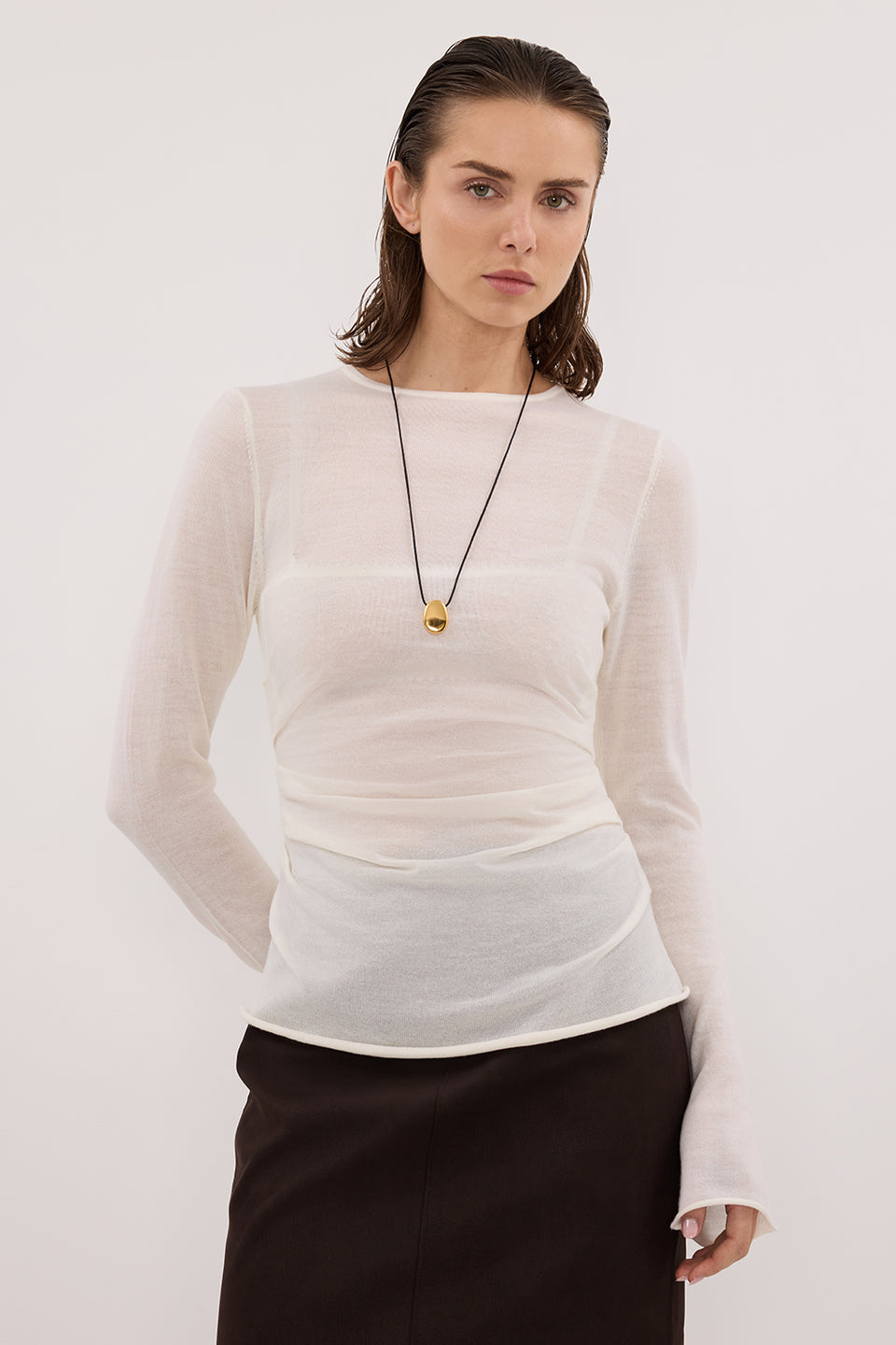 NICO OFF WHITE MERINO KNIT TOP Clothing DISSH Boutiques
