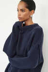 ROY NAVY OVERSIZED LONGLINE KNIT JUMPER