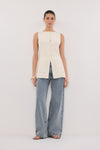 AVA CREAM LONGINE KNIT VEST