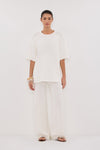 SUE OFF WHITE KNIT TEE